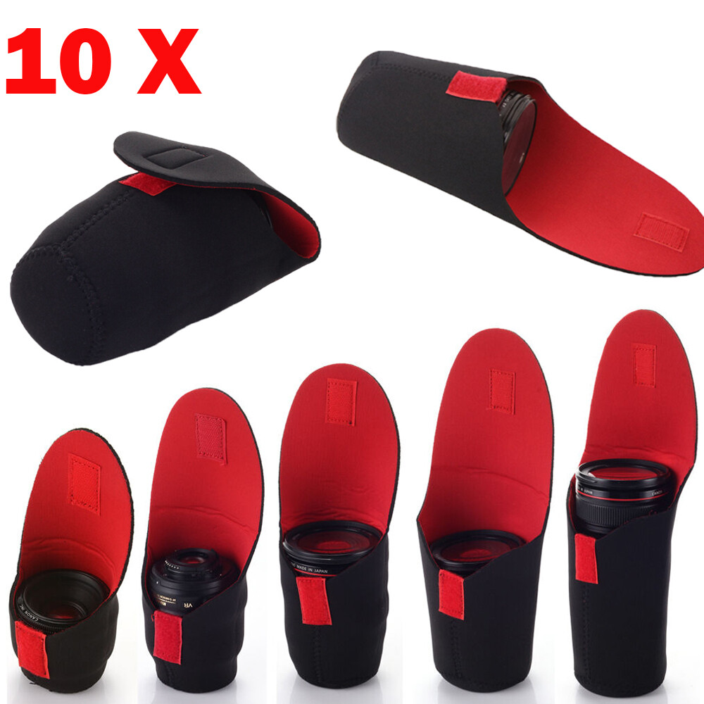 5 Sizes Neoprene DSLR Camera Lens Soft Protector Pouch Bag Case Set 10 Pcs