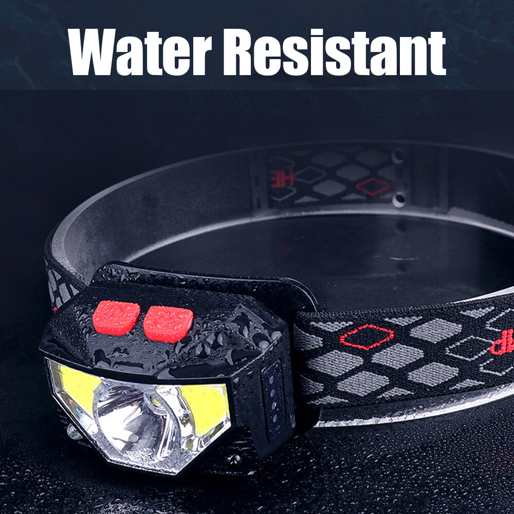 COB LED Headlamp Headlight Flashlight Torch USB Rechargeable Waterproof Sensor