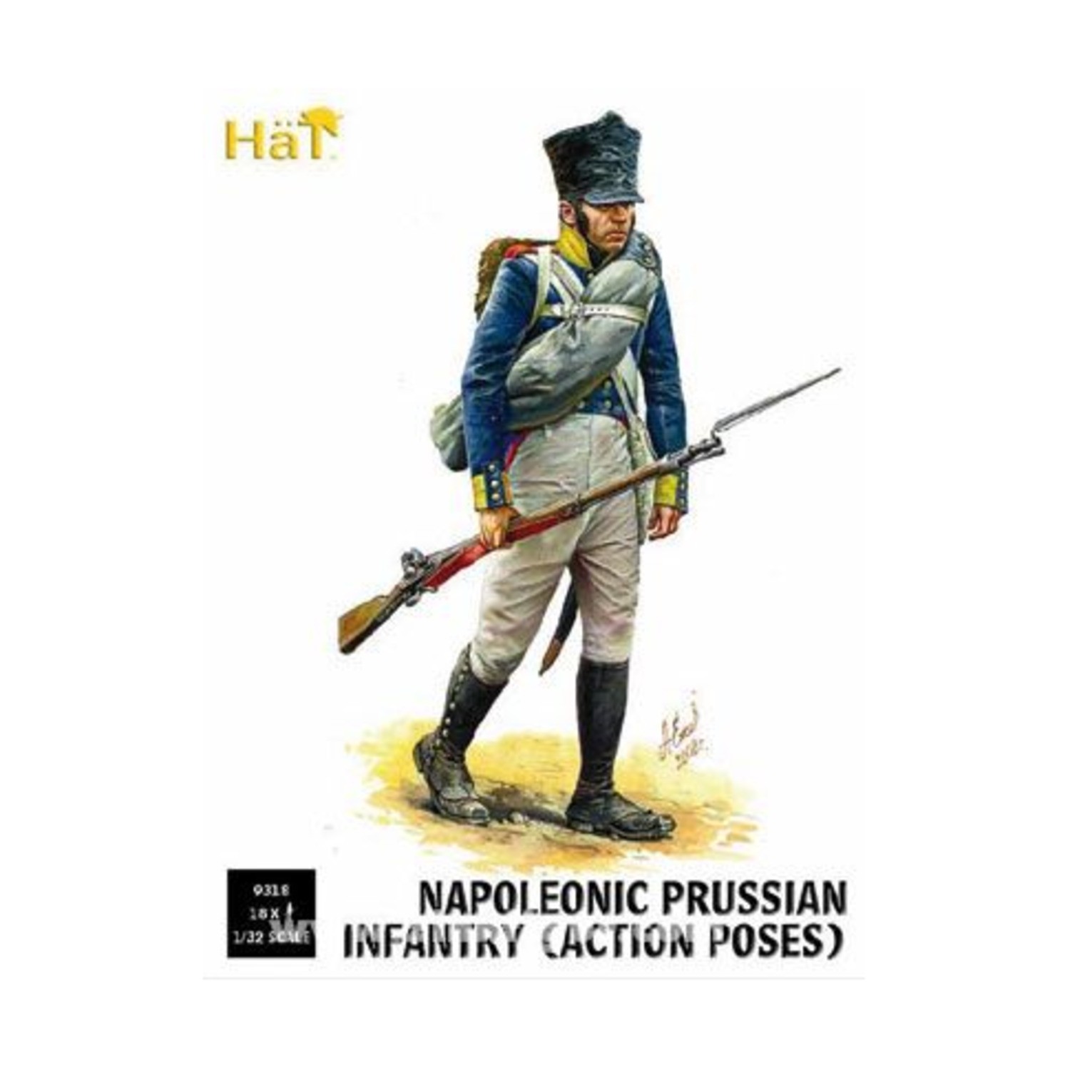 Hat Industries Model 1/32 Napoleonic Prussian Infantry (Action Poses) VG+/NM