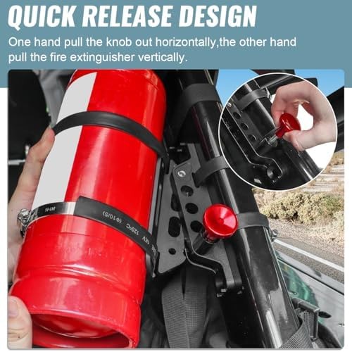 Aluminum Quick Release Roll Bar Fire Extinguisher Mount Holder Compatible wit...