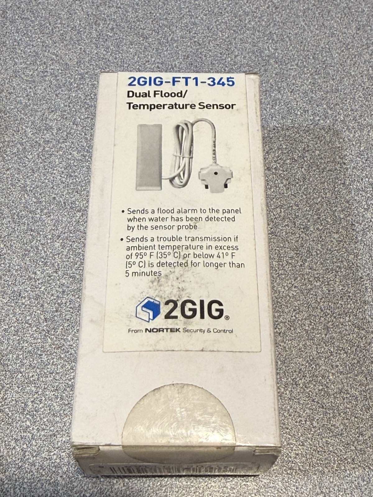 2GIG-FT1-345 Wireless Flood / Temperature Sensor NEW IN ORIGINAL BOX