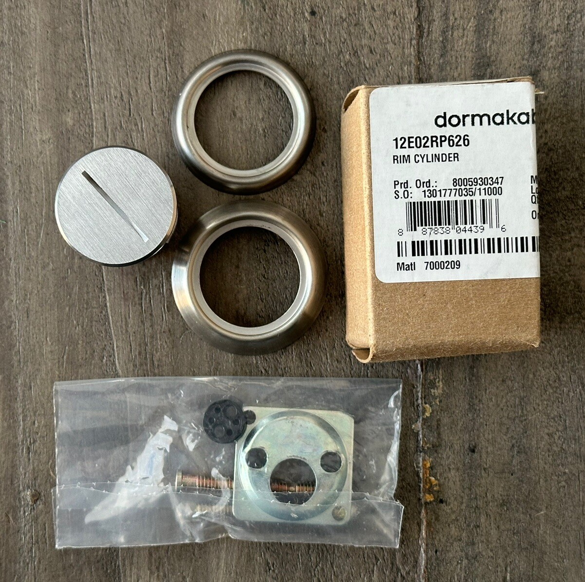 Dormakaba 12E02RP626 Rim Cylinder Silver