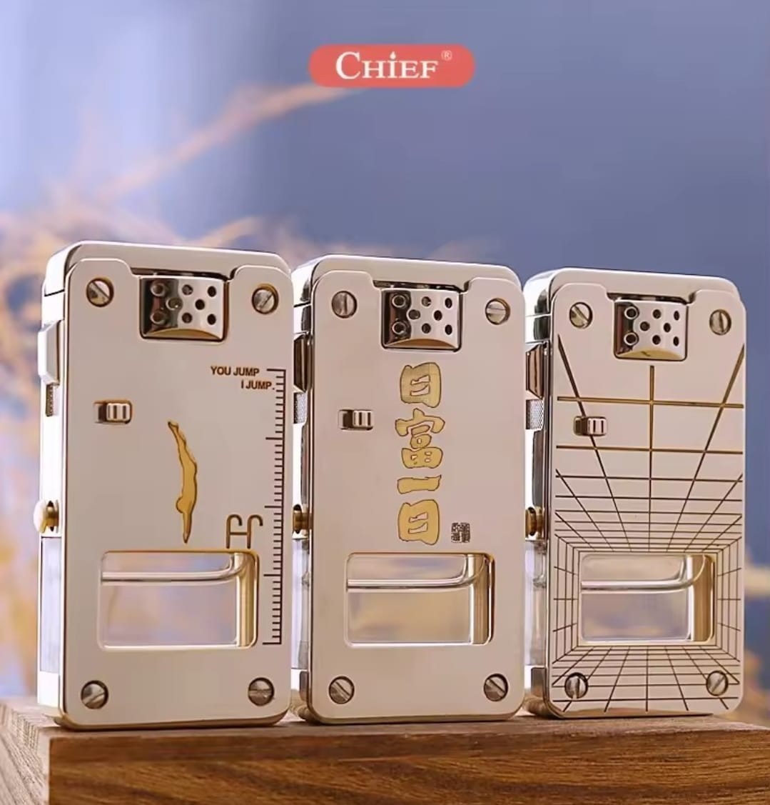 CHIEF Dragon Tongue Kerosene Lighter Creative Transparent Oil Automatic Ignition