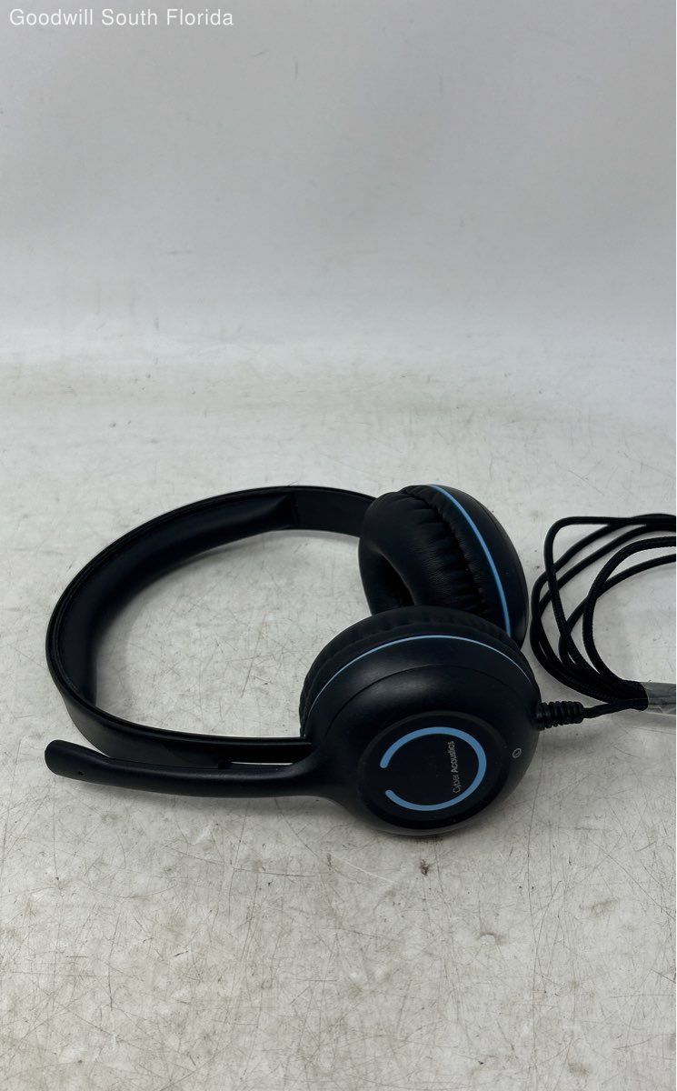 Cyber Acoustics AC-5014 Black Blue Durable USB-C Stereo Headset Untested