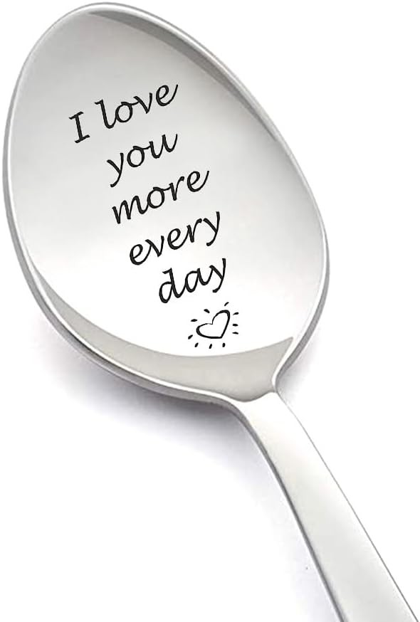 Couples Gifts Spoon for Boyfriend Girlfriend I Love I You More Every Day