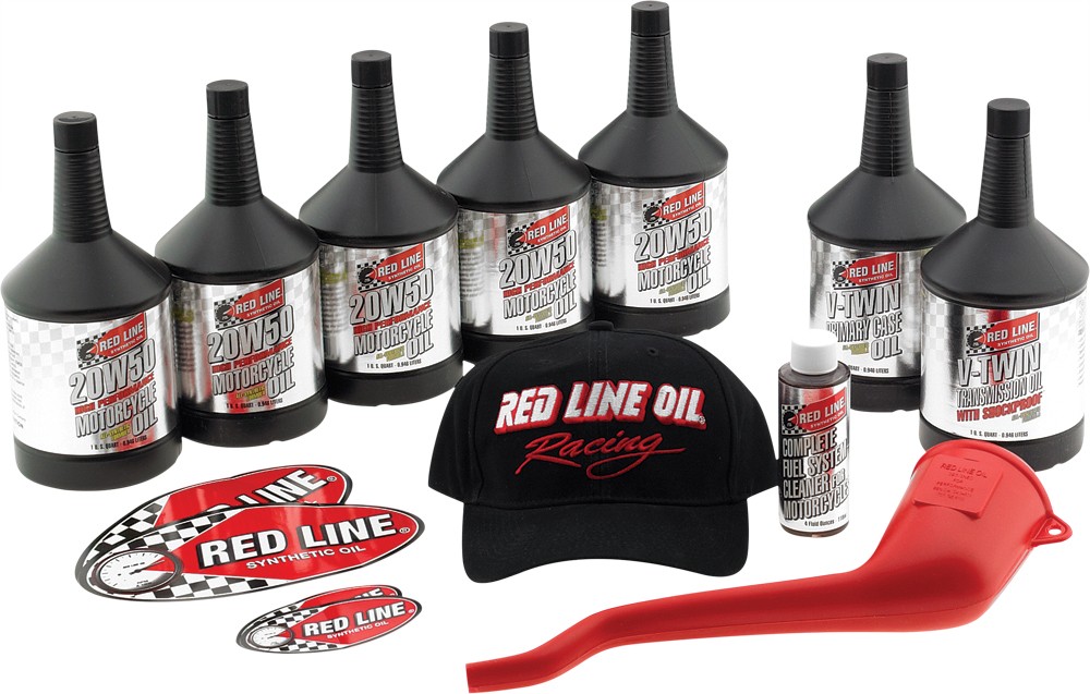 Big Twin Oil Change Powerpack 20W-50 Red Line 90226 5 Qts Oil + Primary + Trans