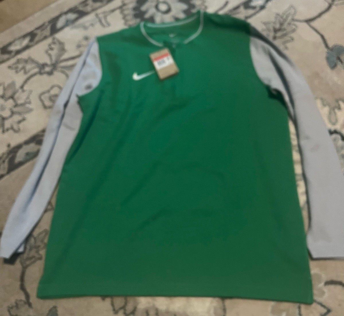 Nike Dri-FIT Coaches 1/2 Zip L/S Green Pullover Men’s Sz L Football FJ9549-315