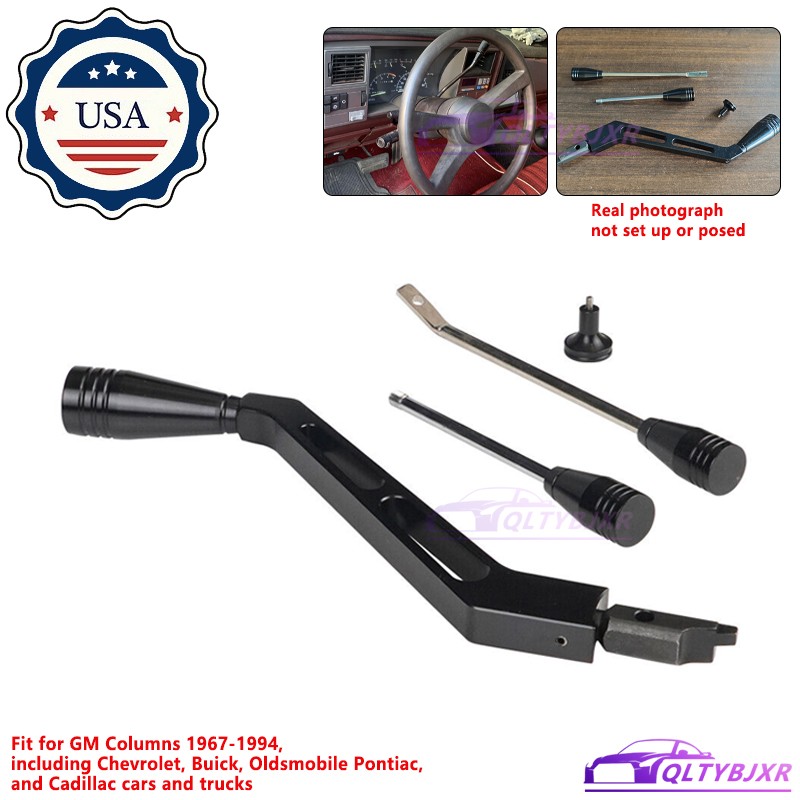 Column Shifter Turn Signal Lever Hazard Tilt Kit for GM 1967-94 Aluminum Black