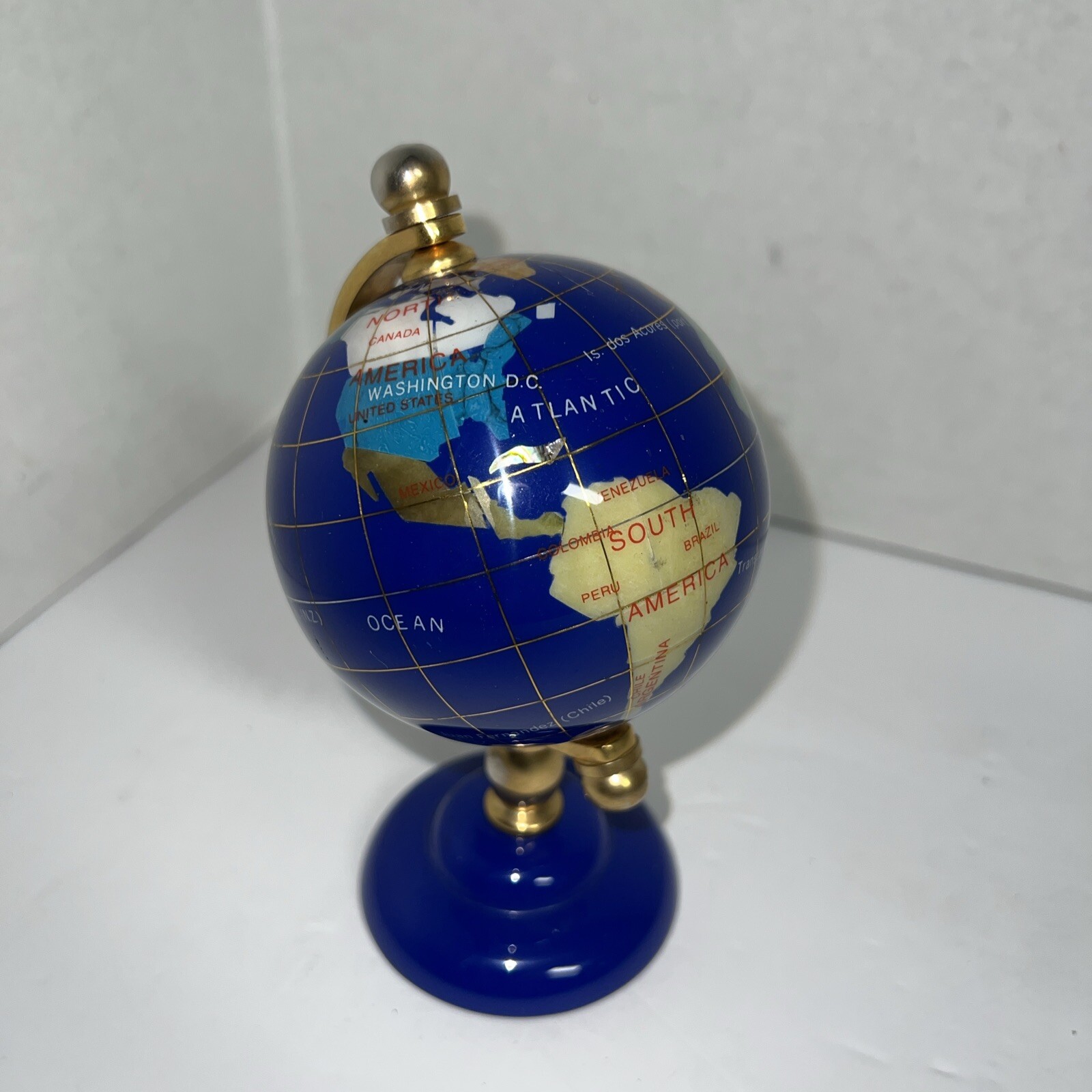 Globe World Map Desktop Globe 6" HIGH EUC