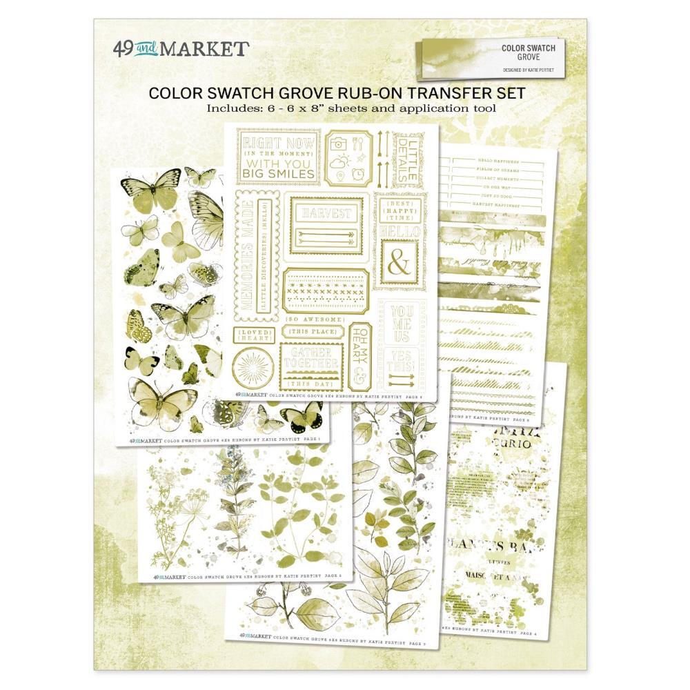 49 & Market Rub-On Transfer Set - Color Swatch: Grove, CSG24685