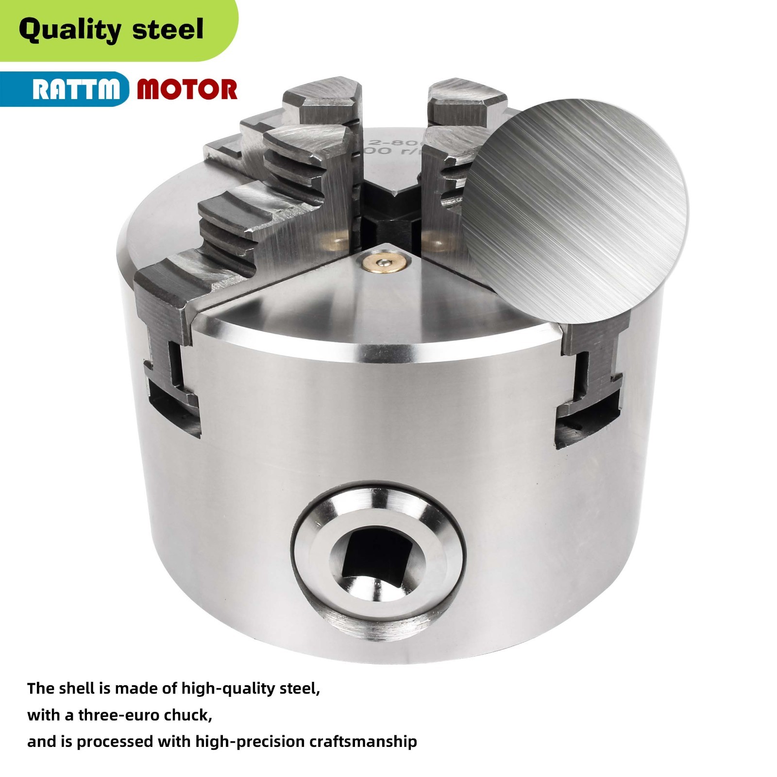 US SHIP】4-Jaw K12-80mm Self-centering Linkage Metal Wood Lathe Chuck 4000 R/min