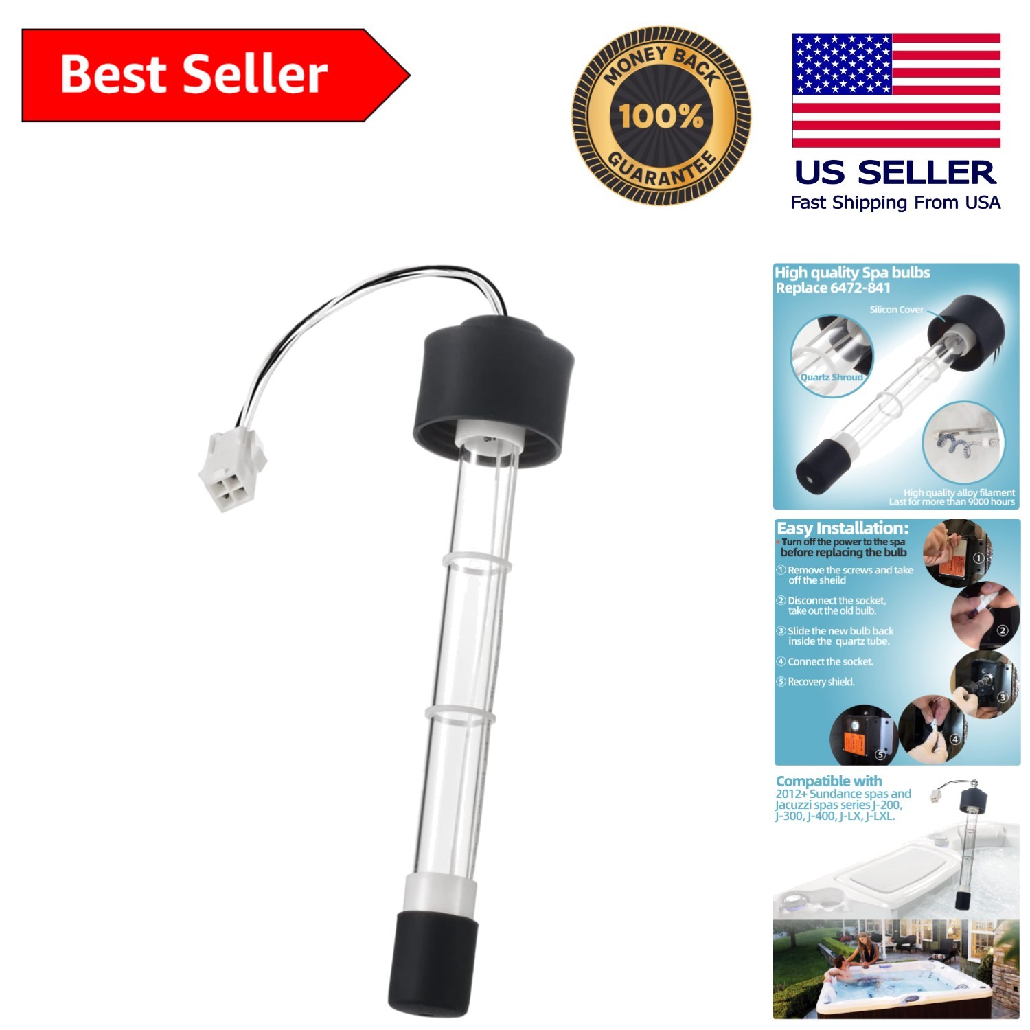 High-Quality Clear Ray XL UV Bulb for Jacuzzi & Sundance Spas - 9000+ Hours