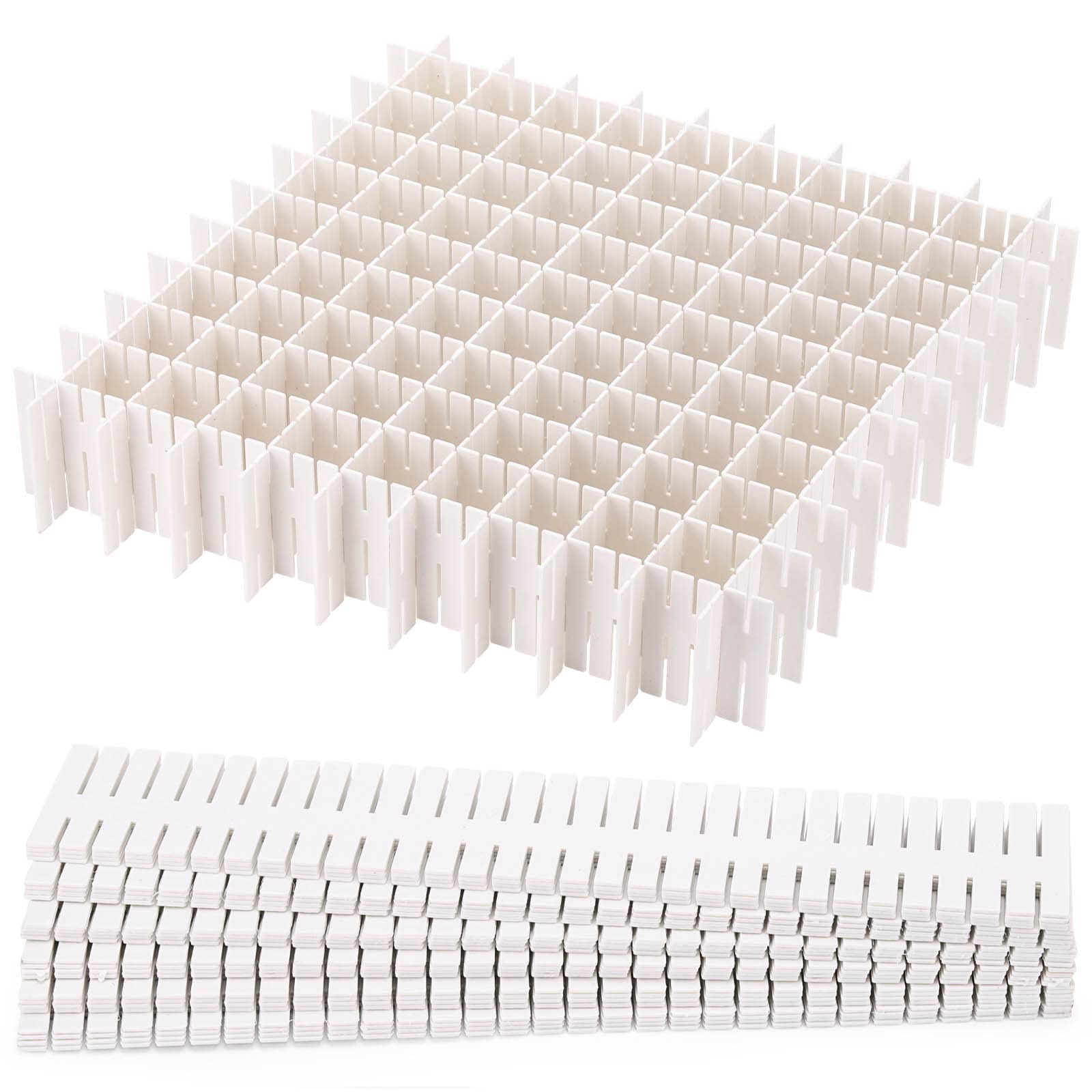 acDesign 40Pcs Grid Drawer Dividers, Adjustable Drawer Organizer for Socks, U...