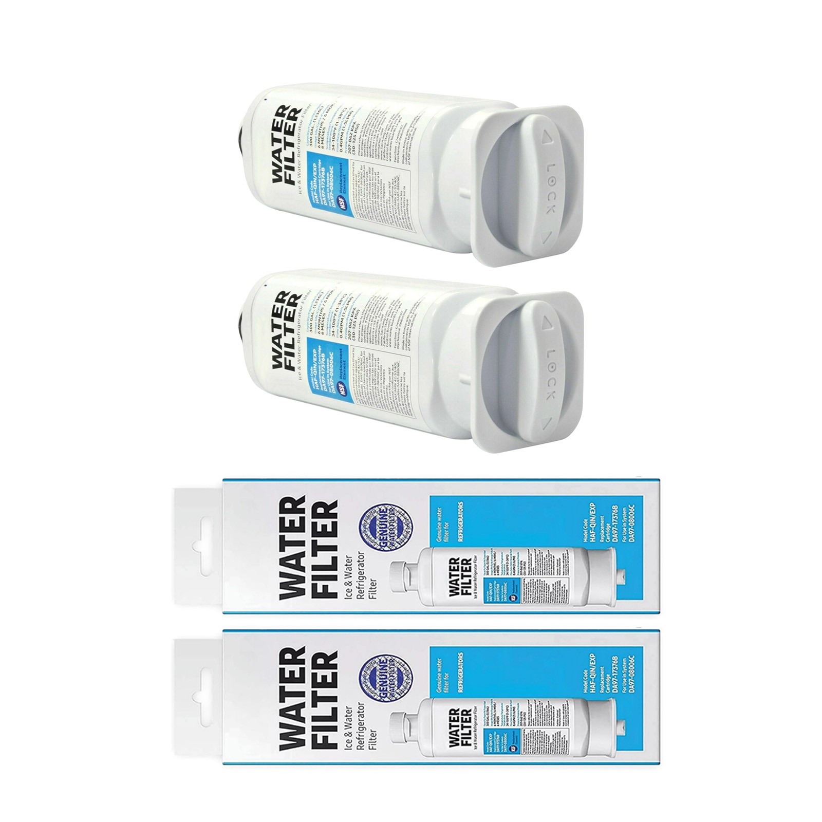 2 Pack DA97-17376B Refrigerator Filter For Samsung Water Purification System
