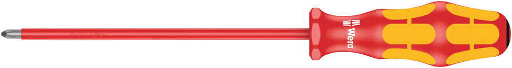 Wera 006163, 165 i PZ VDE Insulated Screwdriver For Pozidriv Screws, PZ 1x150mm