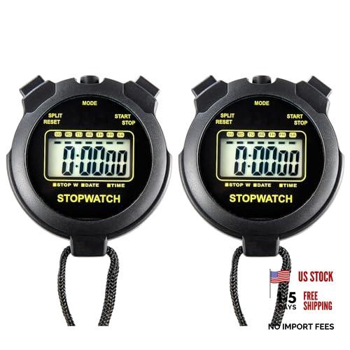 Digital Stopwatch Timer - Large Display with Clock and Date - No Alarm Function