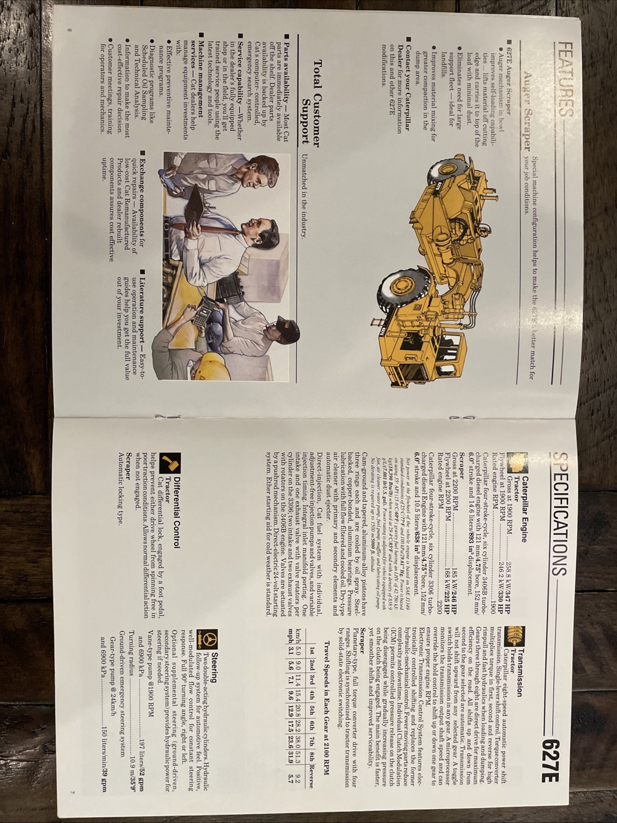 Caterpillar 627E Wheel Tractor-Scraper Brochure ‘90