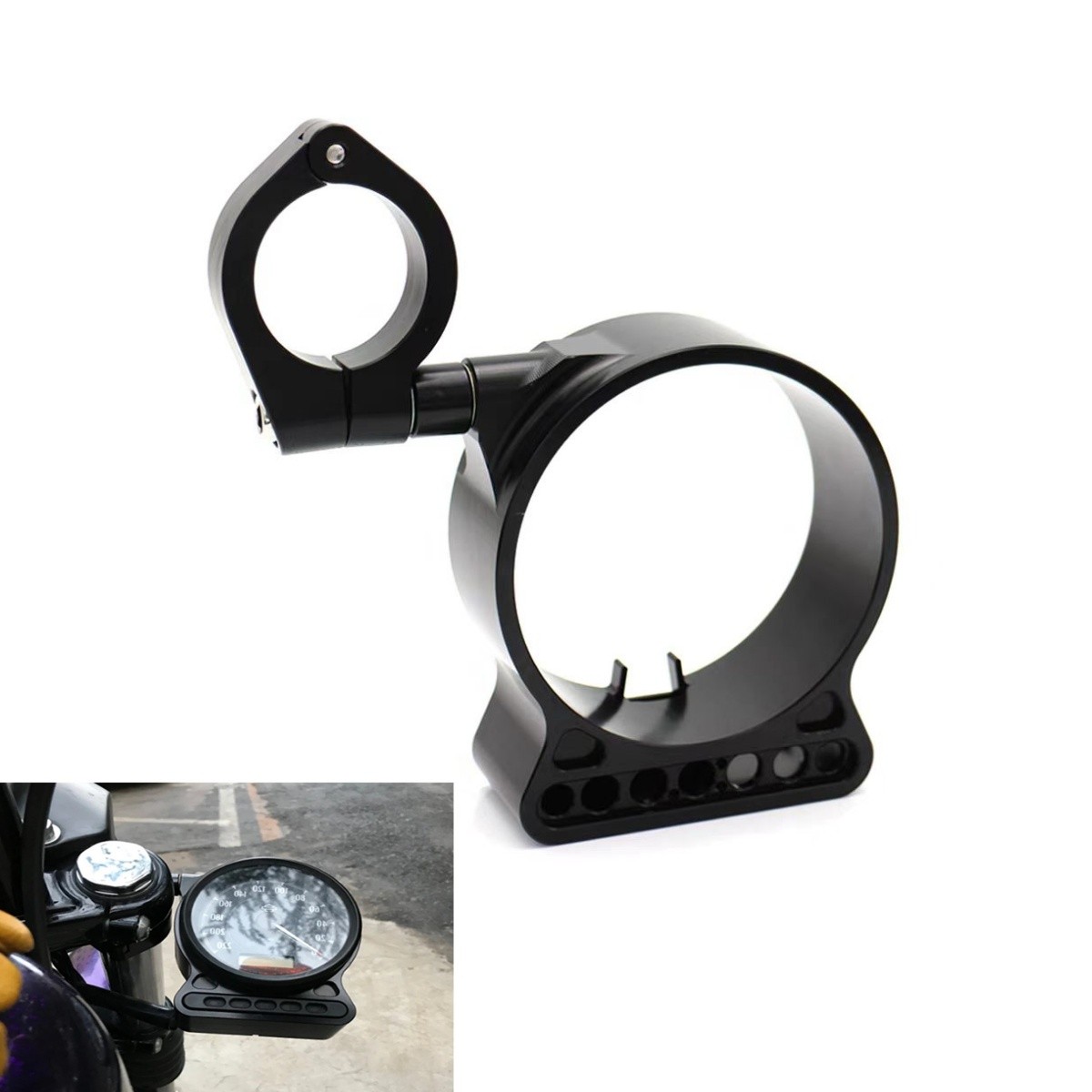 39mm Black Side Speedo Relocation Bracket For Harley Sportster Iron 883 XL1200