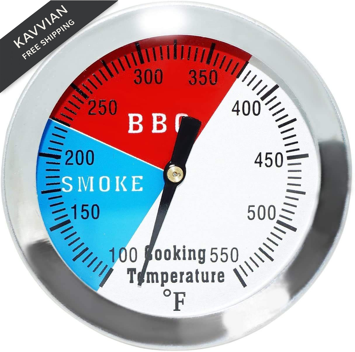 2 inch BBQ Thermometer Gauge Charcoal Pit Smoker Temp Gauge, Heat 1 Pack