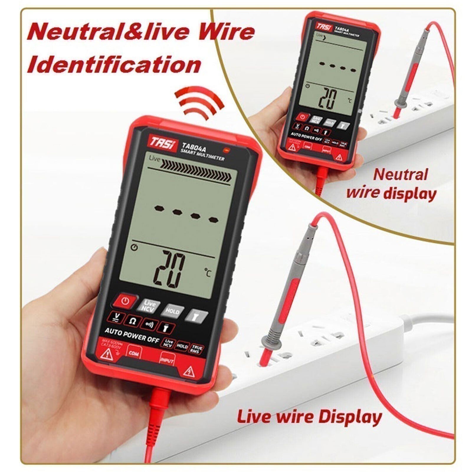 Digital Multimeter Voltmeter AC DC Volt Meter Ohmmeter Auto Range Tester Light M