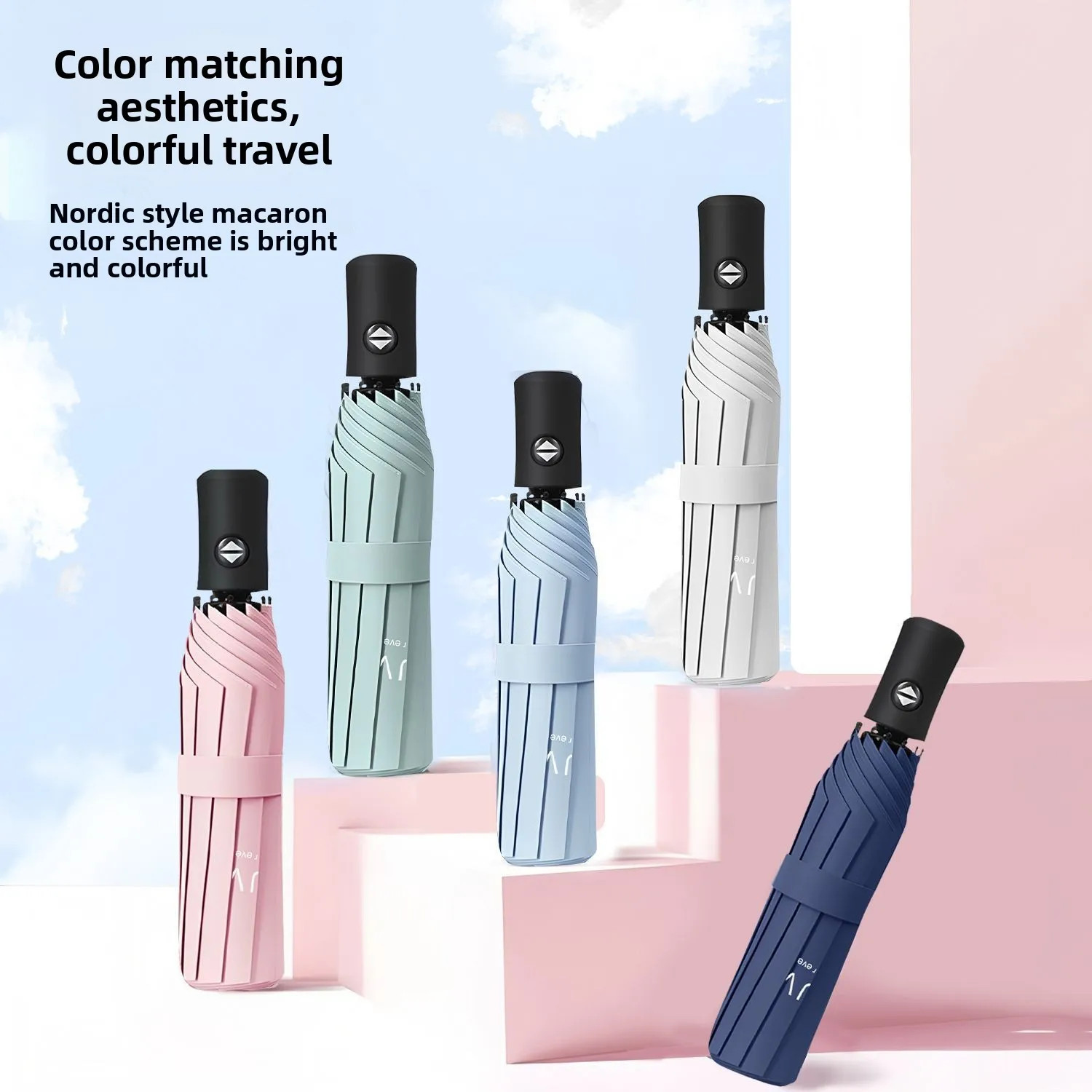 Automatic Umbrella Opening Heavy Duty Foldable Sunshade Umbrella for Female