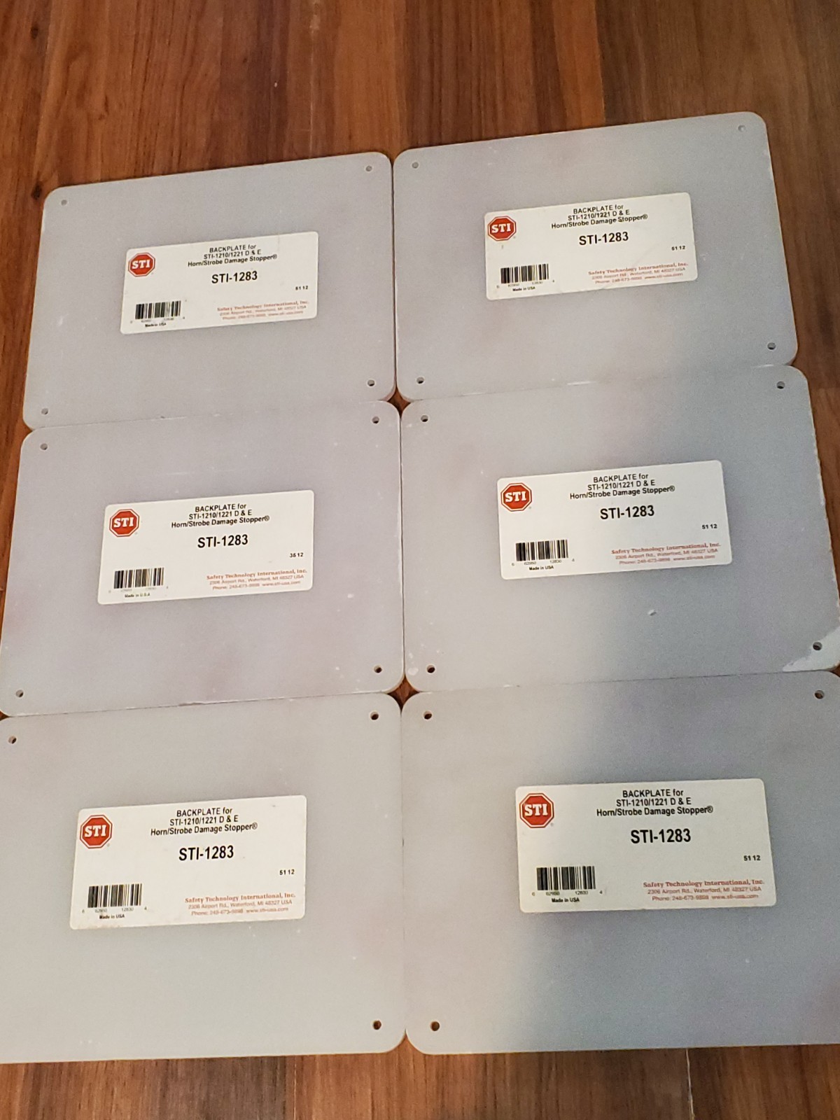 Lot of 6 STI-1283 Backplate for STI-1210 / 1221 D & E Horn Strobe Damage Stopper