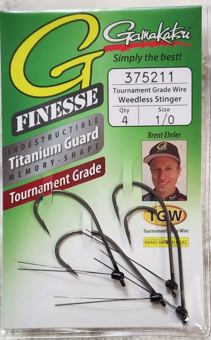 Gamakatsu G-Finesse Titanium Guard Weedless Stinger 1/0 Hooks Neko Wacky Rig
