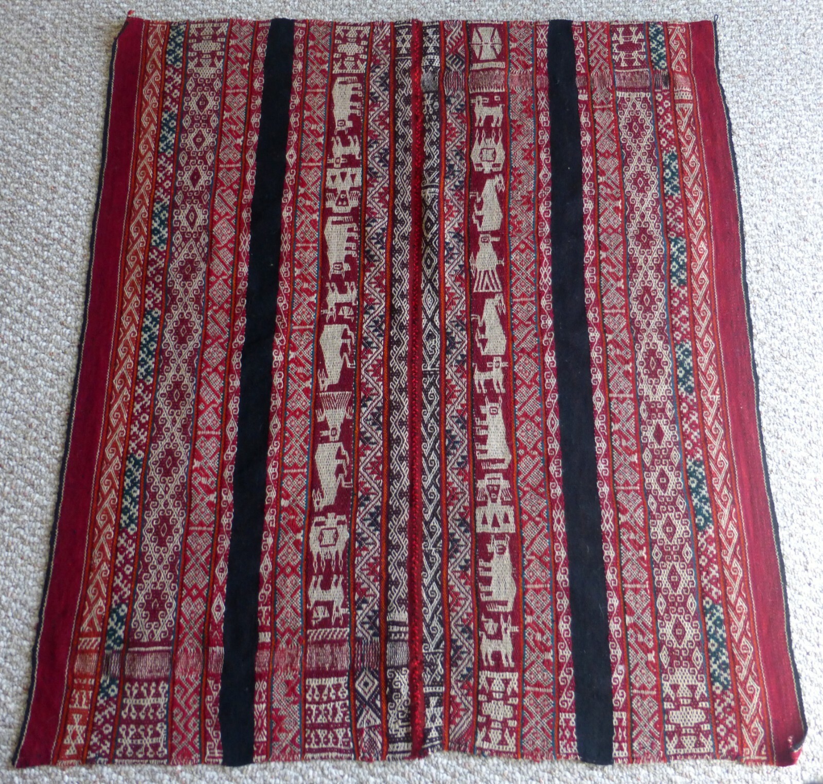 Andean Hand-woven Mountain Textile -Peruvian Awayu Mastana -Nat. Organic item