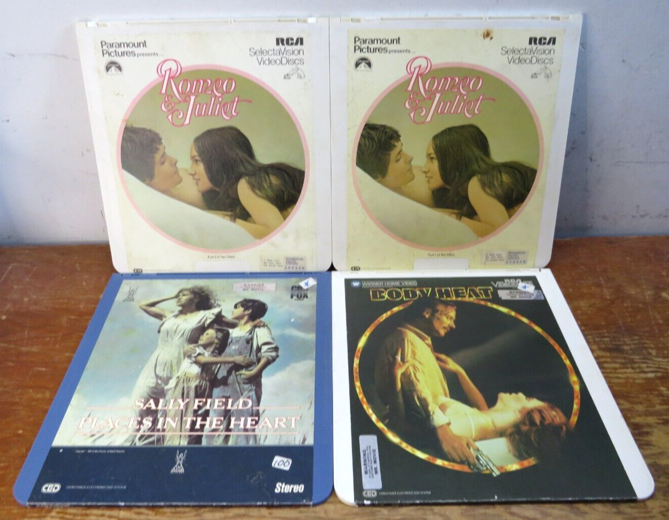CED Romeo & Juliet/Body Heat/Places in the Heart Video Discs 3 Movies selectavis