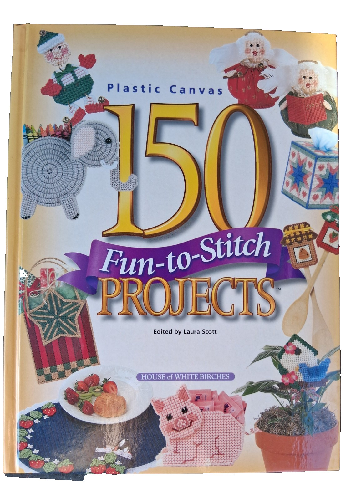 150 Fun to Stitch Projsects Plastic Canvas Hardback Book House of White Birches