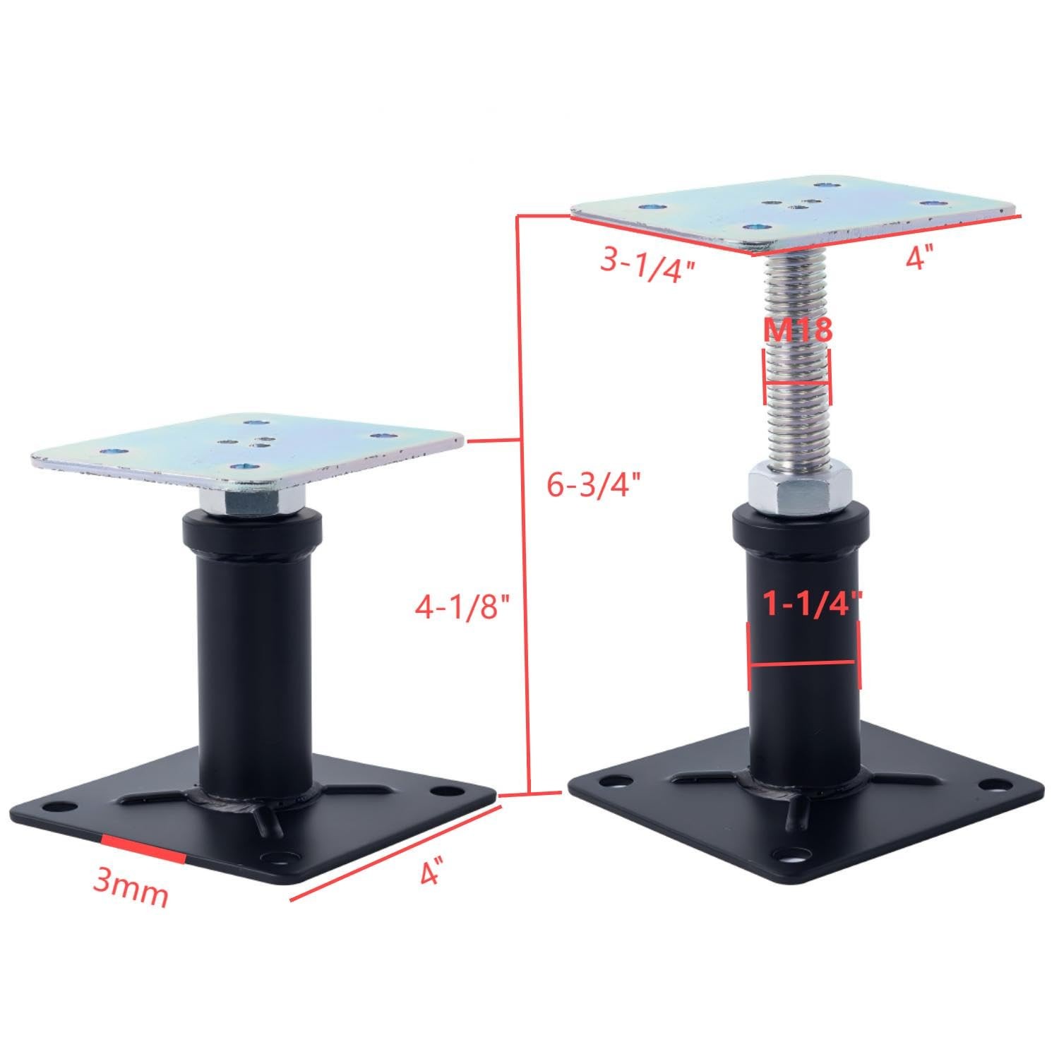 4 Pack Adjustable Floor Jack,Mini Screw Jack,Telescoping Jack for Temporary S
