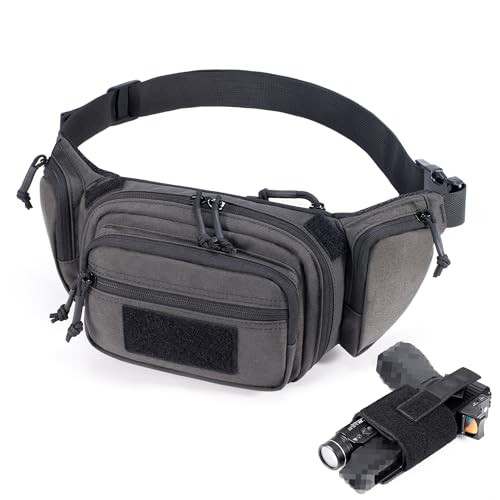 CLTAC Tactical Fanny Pack CCW Gun Waist Bag 10 inches by 6 inches, Dark Grey