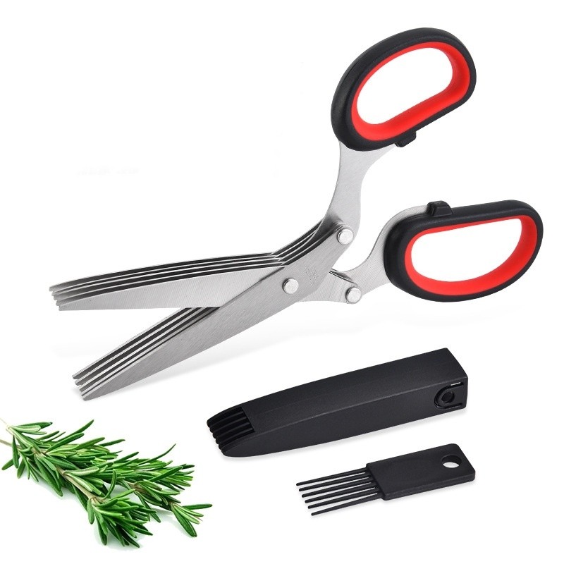 3Pack Stainless Steel 5 Blade Professional Shredding Scissors Sharp Kitchen Tool