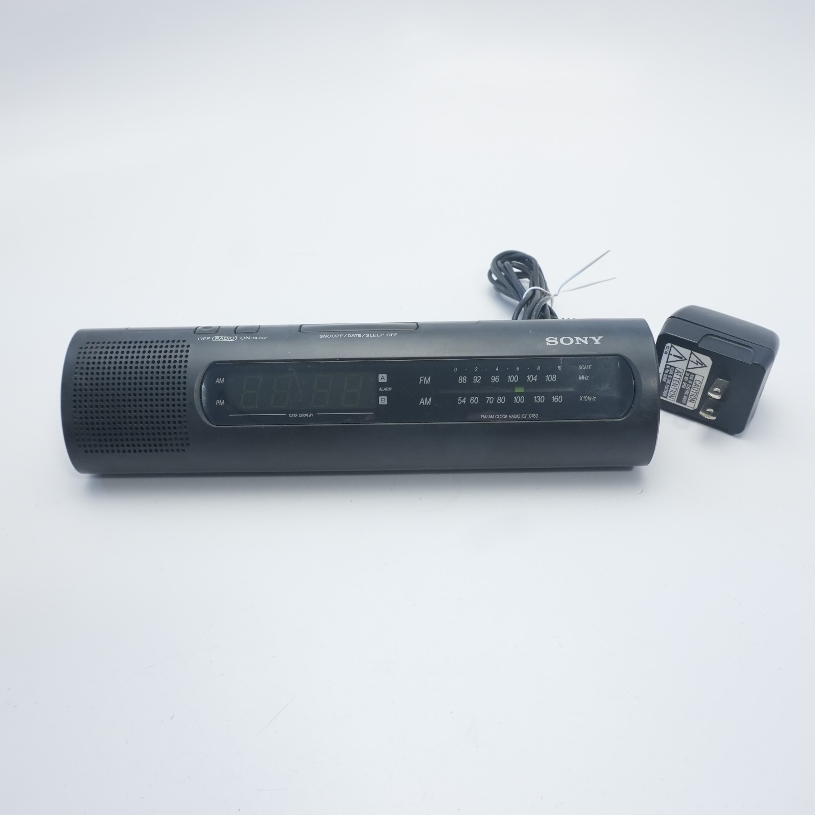 Sony AM/FM Clock Radio Dual Alarm ICF-C760 Tested Working - Battery cap missing