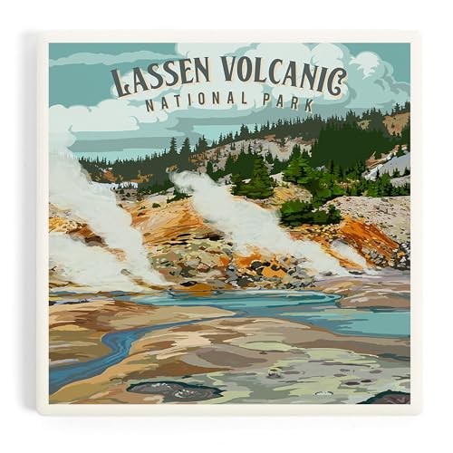 Lassen Volcanic National Park, California, Painterly National Single Coaster