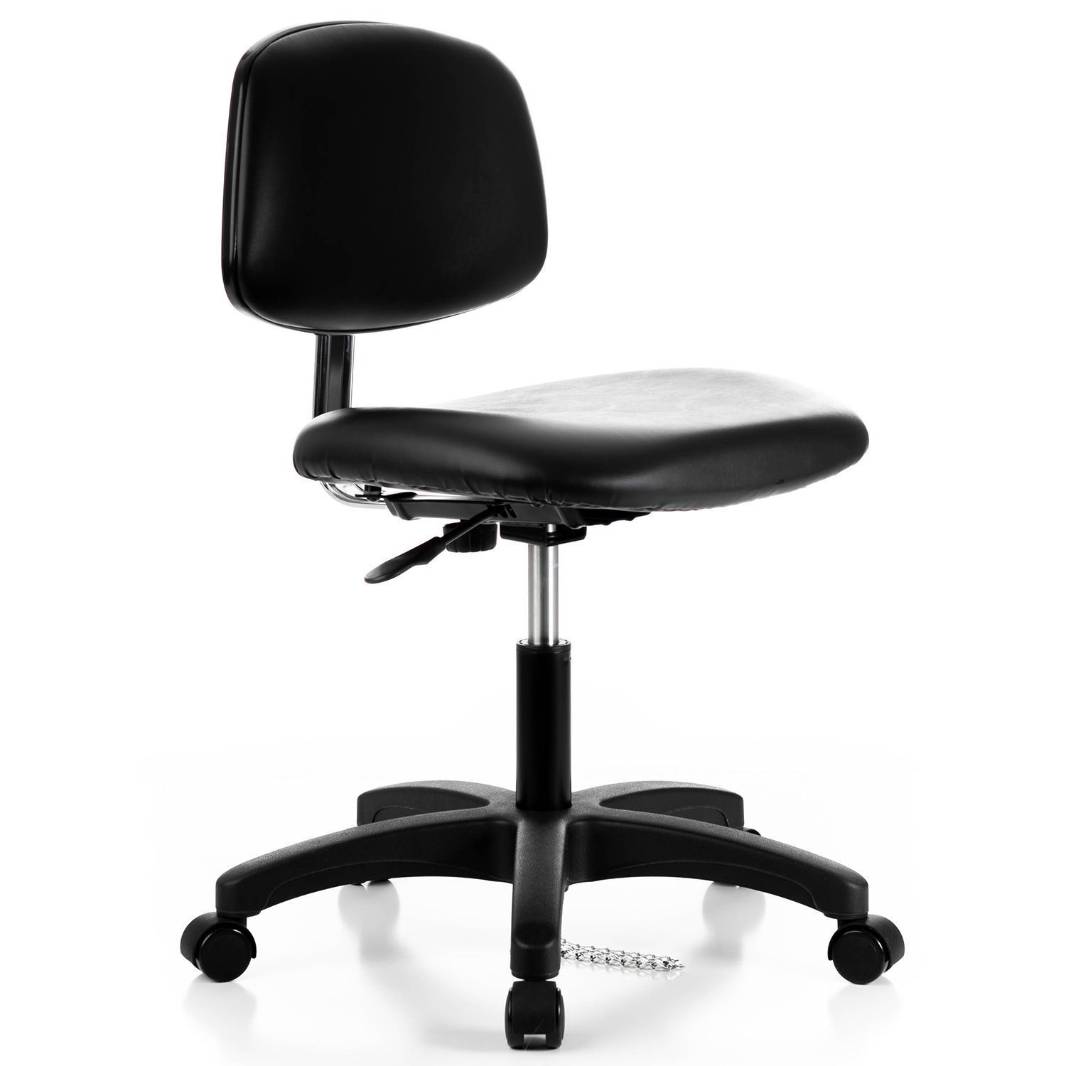 Global Industrial ESD Chair Vinyl Black Armless Mid Back