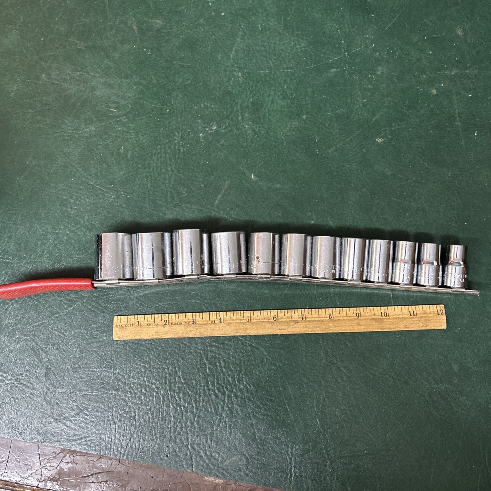 12 Craftsman shallow sockets 12pt, 1/2 drive, SAE/STD, sizes 7/16 through 1-1/16