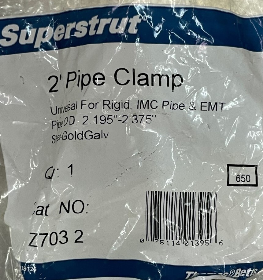 Thomas & Betts Superstrut 2-inch Universal Galvanized Pipe Clamp - Z703 2