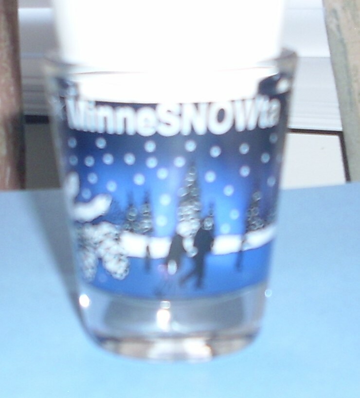 Minnesnowta - Minnesota Souvenir Shot Glass Clear w/Snowy Scene 2.25" Tall