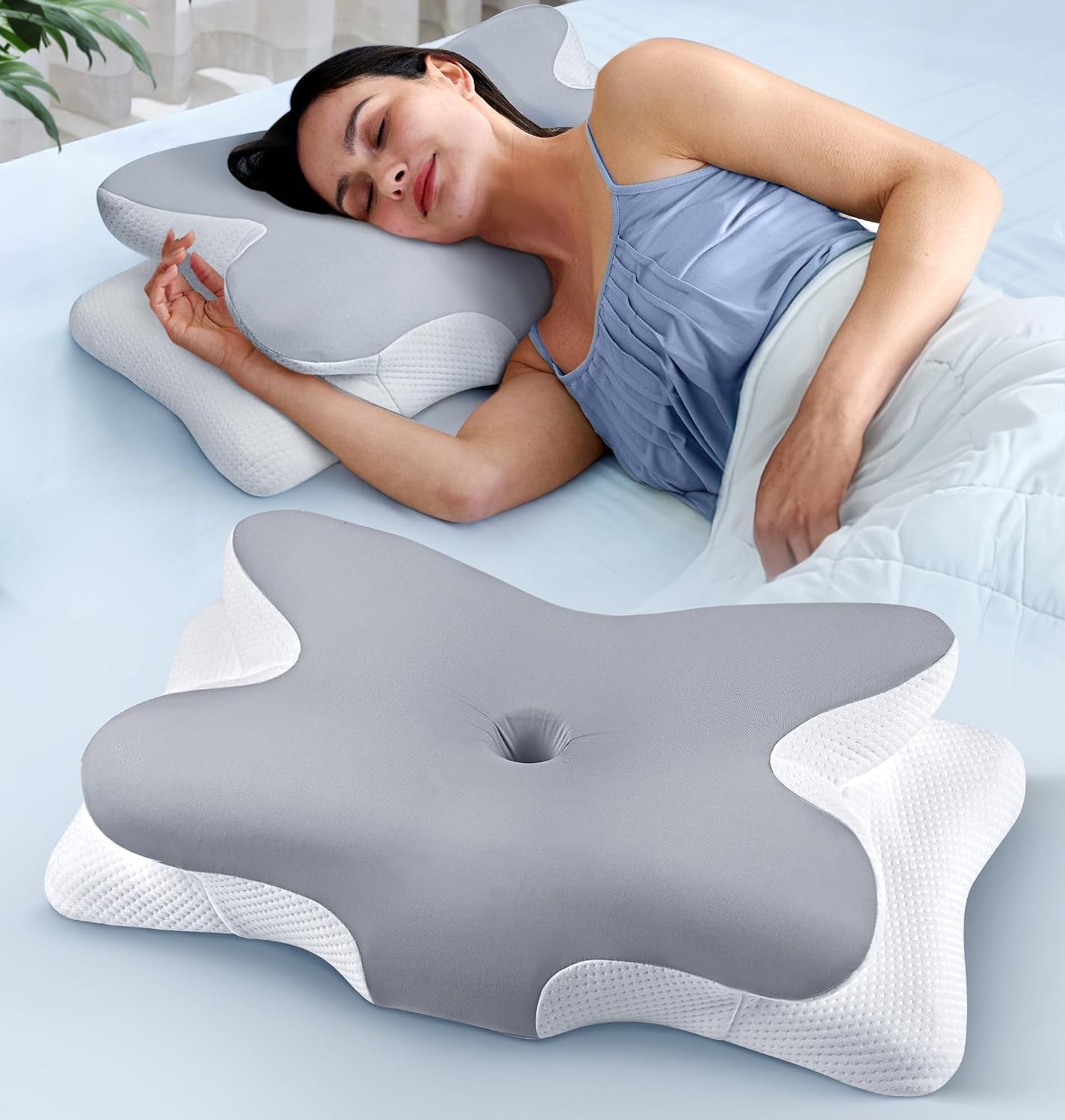 Ergonomic Cervical Neck Cooling Pain Relief Pillow for Sleeping Support