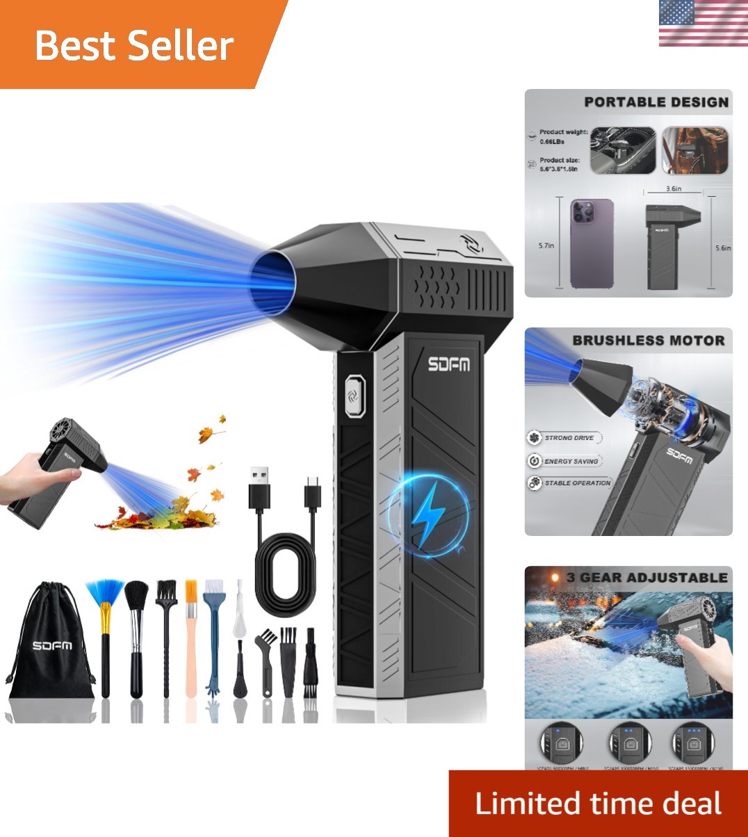 Lightweight & Eco-Friendly Rechargeable Air Duster - Ideal for Electronics Care