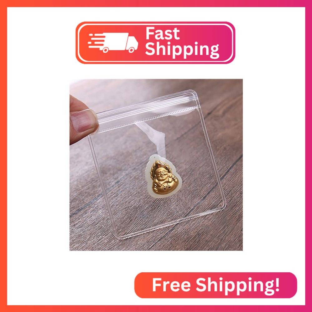 Fnuiddt 100 Pack PVC Clear Jewelry Anti Oxidation Zipper Bag Antitarnish Plastic