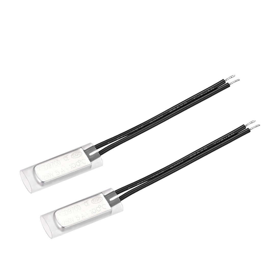 2 x KSD9700 Thermostat 100℃ N.C 5A Metal Bimetal Temperature Control Switch