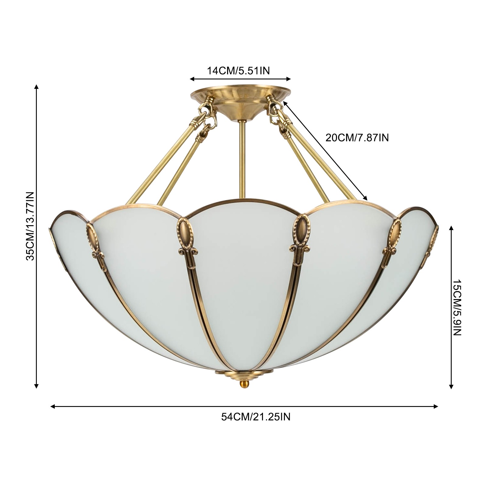 Ceiling Light Glass Ceiling Light Vintage Round Ceiling Light Fixture 60W