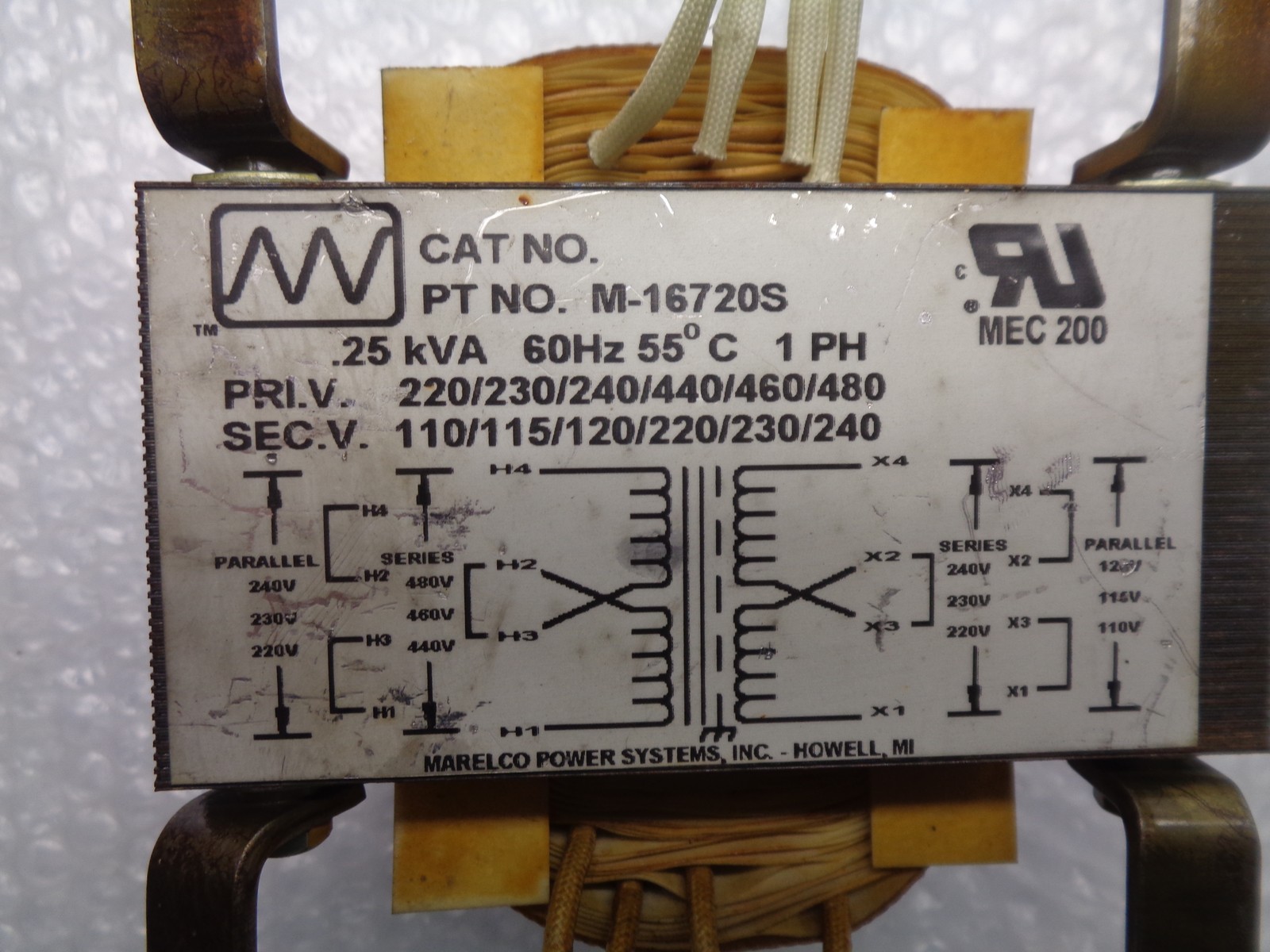 MARELCO POWER SYSTEMS M-16720S TRANSFORMER NSNP