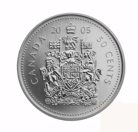 2005 Canada 50 cent coat of arms Specimen finish from set  - COIN ONLY