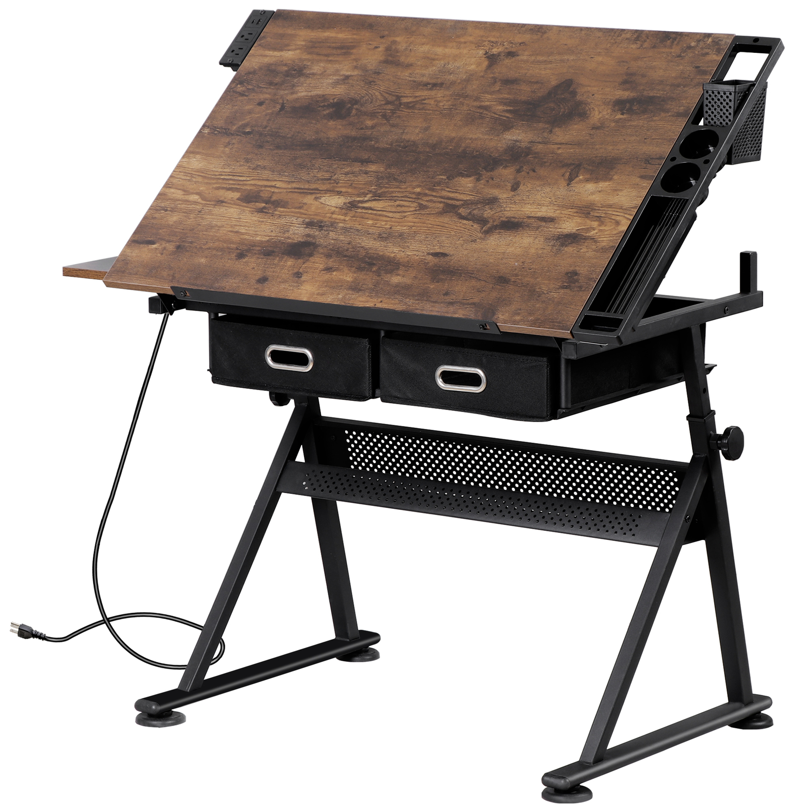 Height Adjustable Drafting Table Drawing Artist Craft Desk w/Stool Outlet Retro