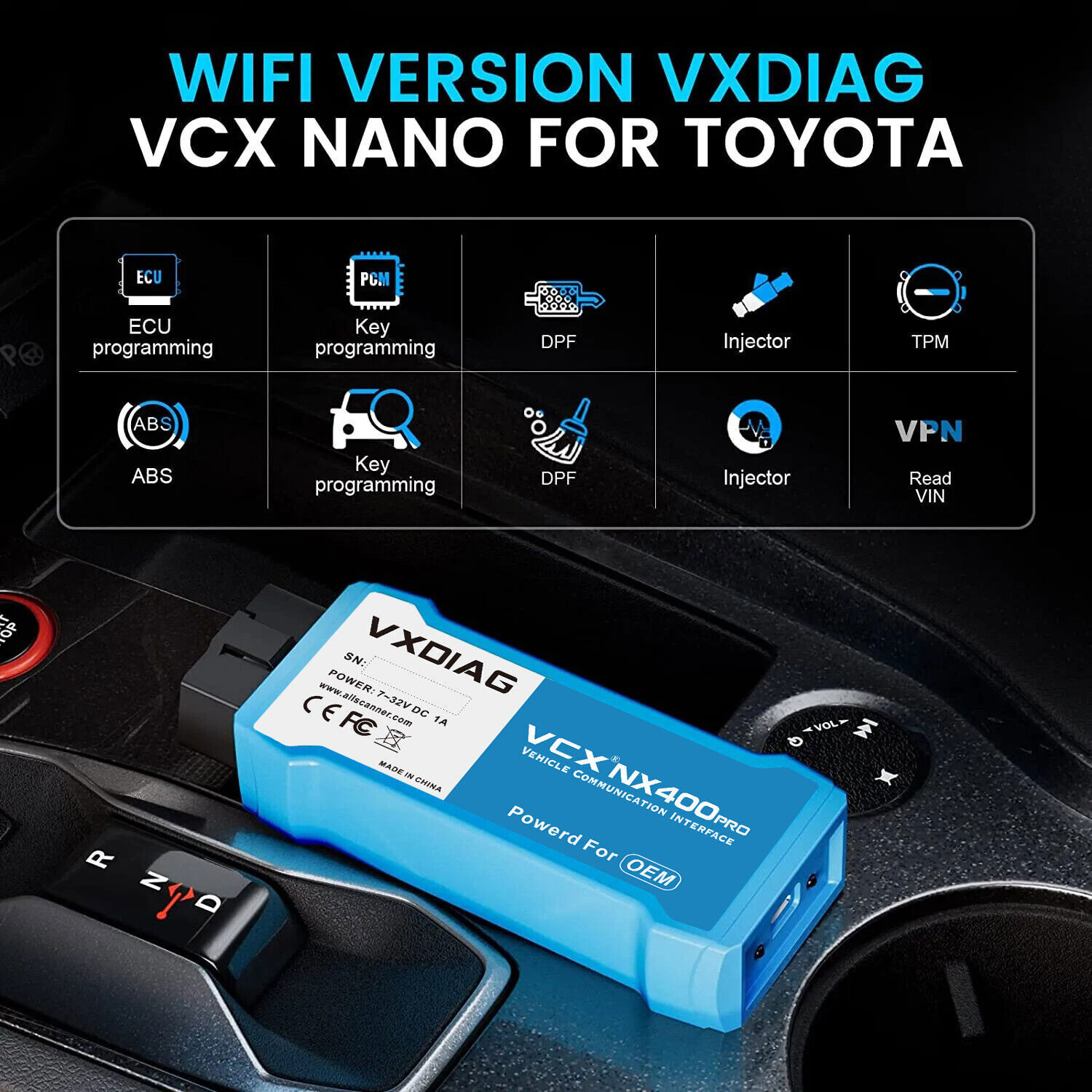 VXDiag NX400PRO for Toyota OBD2 Diagnostic Tool Code Reader Fit with SAE J2534
