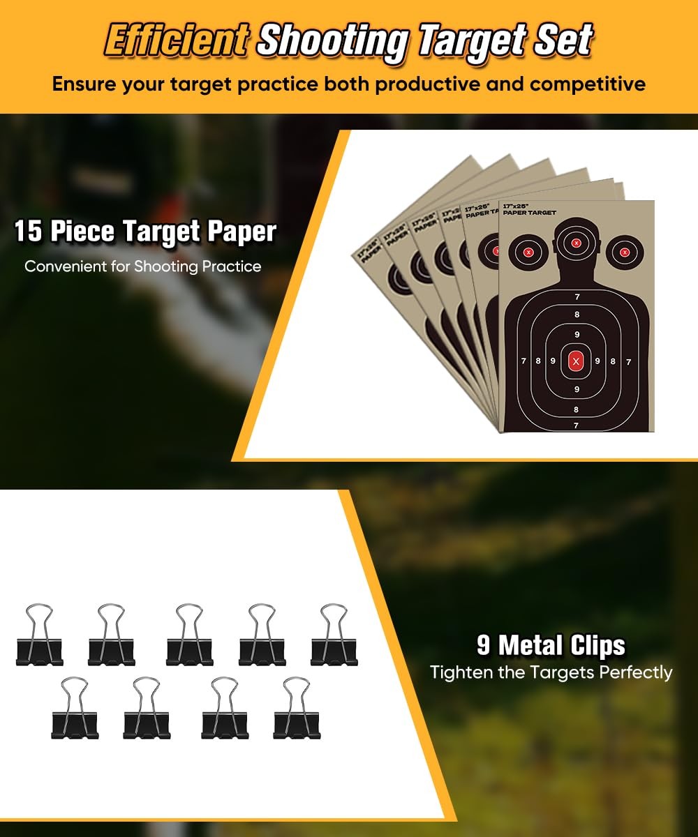 Ardier Adjustable Shooting Target Stand with 5-Prong Base, Medium, Black