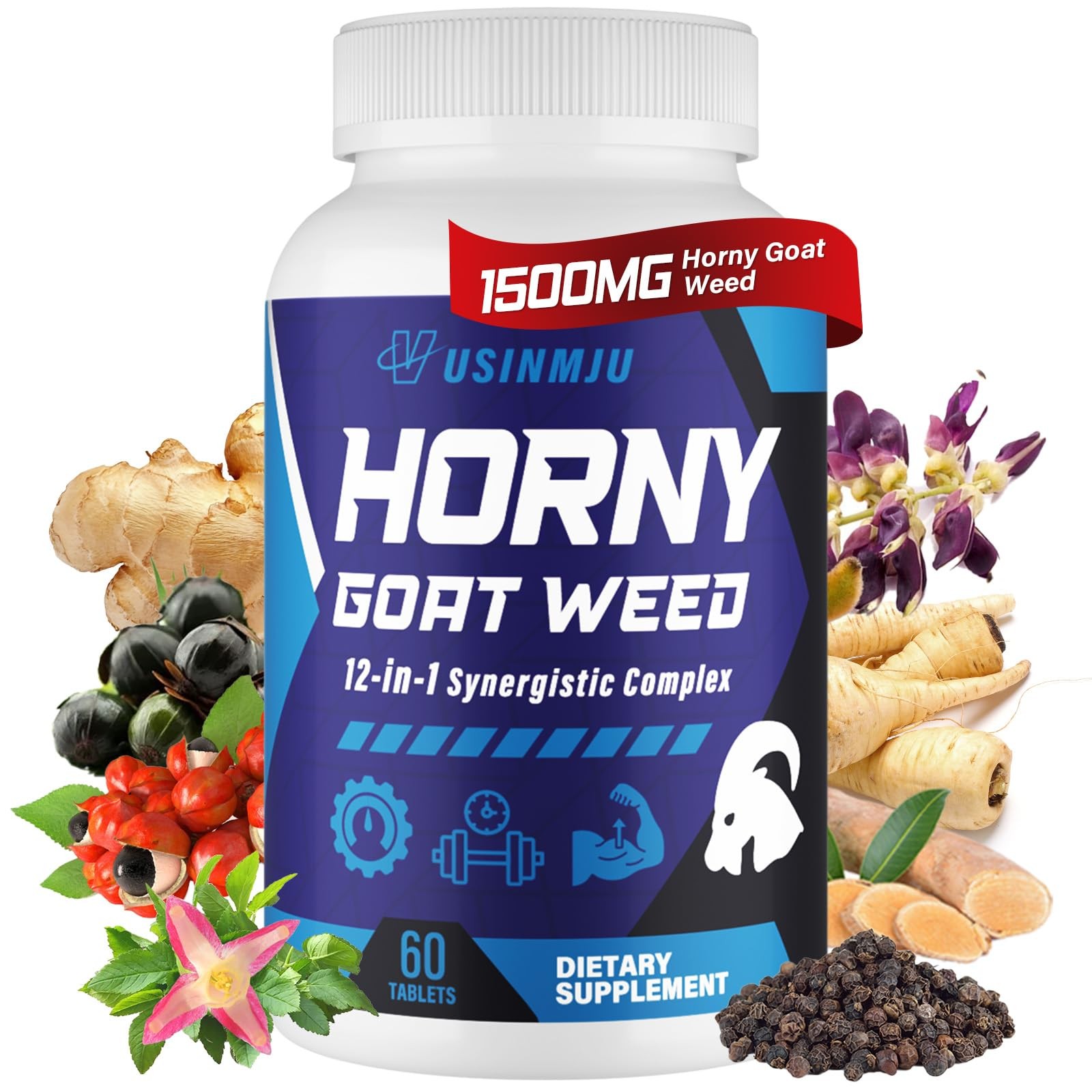 Hornygoatweed for Men, 12 In 1 Horny Goat Weed, Male Enhancing Supplement wit...